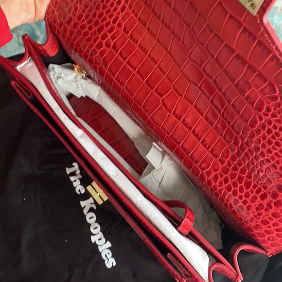 NEW Kooples Red Leather Embossed Emily Bag - Picture 4 of 6